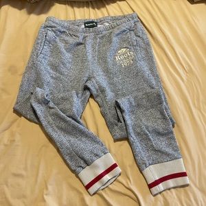 Classic heather grey Roots sweatpants/joggers with contrast cuff M
